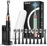 Sonic Electric Toothbrush for Adults and Kids, Comes with 10 Brush Heads & Travel Case, 5 Modes