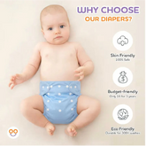 Washable waterproof Baby Diaper +Absorbent Inner Pad | Reusable & Multi-colors