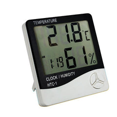 HTC-1 High Accuracy LCD Digital Thermometer Hygrometer Indoor Electronic Temperature Humidity Meter Clock Weather Station